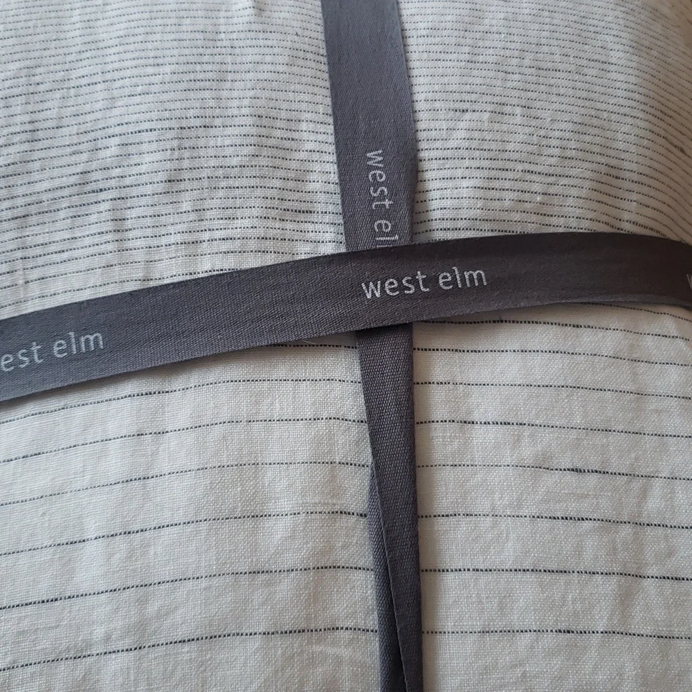 ❤️BUY 2 GET 1 FREE West Elm European Flax Linen Graduated Stripe Duvet Covet